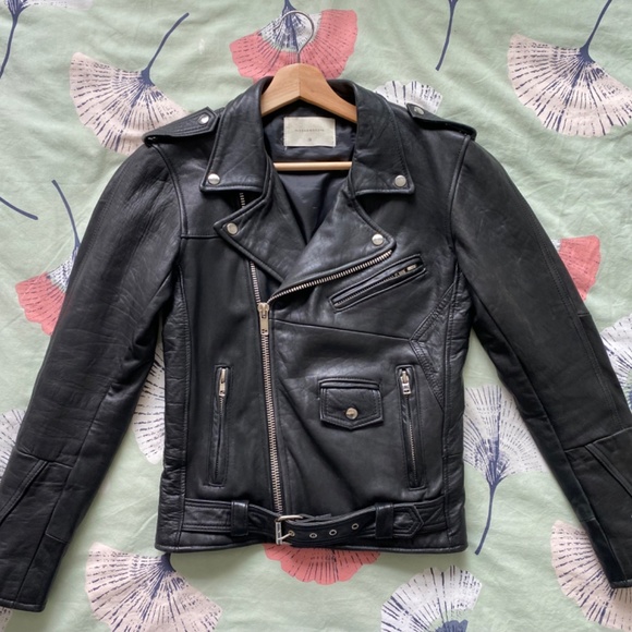 Deadwood Recycled Leather Moto Jacket-38 - Picture 5 of 9